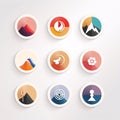 Set of colorful flat design icons for web and mobile applications. Vector illustration Royalty Free Stock Photo