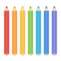 Set of colorful flat design pencils on white background Royalty Free Stock Photo