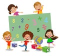 set of colorful flat numbers and childrens Royalty Free Stock Photo