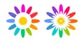 Set of Colorful Flower Icons. Elements for Design Royalty Free Stock Photo