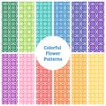 Set of Colorful Flower Patterns