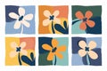Set of colorful flower wall panels isolated illustration Royalty Free Stock Photo