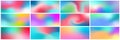 Set of colorful fluid gradient covers set. Vector templates for banners flyers, social media. Retro futuristic style Royalty Free Stock Photo