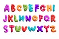 Set of colorful font in form balloons. Children s English alphabet. Letters from A to Z. ABC concept. Flat vector design Royalty Free Stock Photo