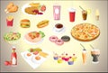 Set of colorful food icons.vector file eps10 Royalty Free Stock Photo