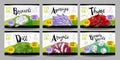 Set of hand drawn food labels, spices labels, fruit labels, vegetable labels Royalty Free Stock Photo