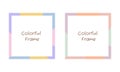 Set of colorful frames. Kawaii square frames of colorful set for your web design. Abstract colorful picture frames isolated on Royalty Free Stock Photo