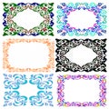 Set colorful frames,white background, hand drawn, design banners,copy space Royalty Free Stock Photo