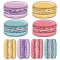 Set of colorful French macaroon cookies. EPS10