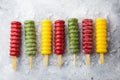 Set of colorful fruit  popsicles Royalty Free Stock Photo