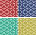 Set of colorful geometric pattern background. Royalty Free Stock Photo