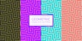 Set of colorful geometric seamless pattern with repeating strips. Abstract texture with optical effect for wallpapers Royalty Free Stock Photo