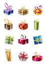 Set of colorful gift boxes Royalty Free Stock Photo