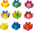 Set of colorful gift boxes