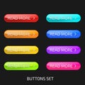 Set of colorful glass buttons. Web design elements Royalty Free Stock Photo