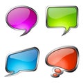 Set of colorful glass speech bubbles