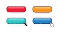 Set of colorful glossy button. Click Here Button on white background. Blank button for website and mobile apps. Vector