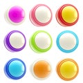 Set of colorful glossy button templates isolated