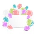 Set of colorful glossy hellium balloons in pastel colors