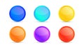 Set of colorful glossy round buttons on white background. Blank button for website and mobile apps. Vector illustration Royalty Free Stock Photo