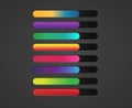 Set of colorful gradient game resource bar slider Royalty Free Stock Photo