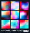 Set of colorful gradient texture pattern background Royalty Free Stock Photo