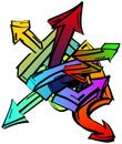Set of colorful graffiti arrows