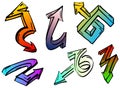 Set of colorful graffiti arrows