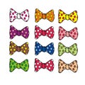 Set of colorful hand drawn bow ties vector