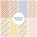 Set of Colorful Hand Drawn Patterns