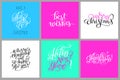 set of colorful hand lettering christmas phrase design collection, handmade calligraphy