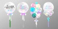 Set of colorful happy birthday balloons on transparent background Royalty Free Stock Photo
