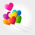 Set of colorful heart vector kids balloons. Royalty Free Stock Photo