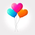 Set of colorful heart vector kids balloons. Royalty Free Stock Photo