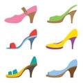 Set Of Colorful High Heels Shoes