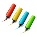 A set of colorful highlighter isolated on a white background. Vector illustration.