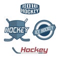 Set of colorful Hockey Team Labels