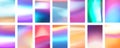 Set of colorful hologram banner. Abstract holographic wavy gradient mesh color backgrounds Royalty Free Stock Photo