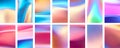 Set of colorful hologram banner. Abstract holographic wavy gradient mesh color backgrounds Royalty Free Stock Photo