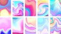 Set of colorful hologram banner. Abstract holographic wavy gradient mesh color backgrounds Royalty Free Stock Photo