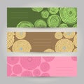 Set of Colorful Horizontal Banners. Abstract African ornament. V