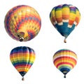 Set of colorful hot air balloon isolated on white background Royalty Free Stock Photo