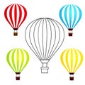 Set of colorful hot air balloons isolated on white background vector Royalty Free Stock Photo