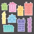 Set colorful houses Royalty Free Stock Photo