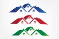 Set of colorful houses logo vector Royalty Free Stock Photo
