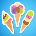 Set colorful ice cream icon Royalty Free Stock Photo