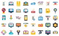 Software testing and debugging icons showing bugs and errors Royalty Free Stock Photo