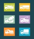 Set colorful industrial transport icon
