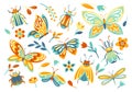 Set of colorful insect icons Royalty Free Stock Photo