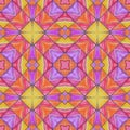 set of colorful kaleidoscope art tile made from color pencil painting Royalty Free Stock Photo